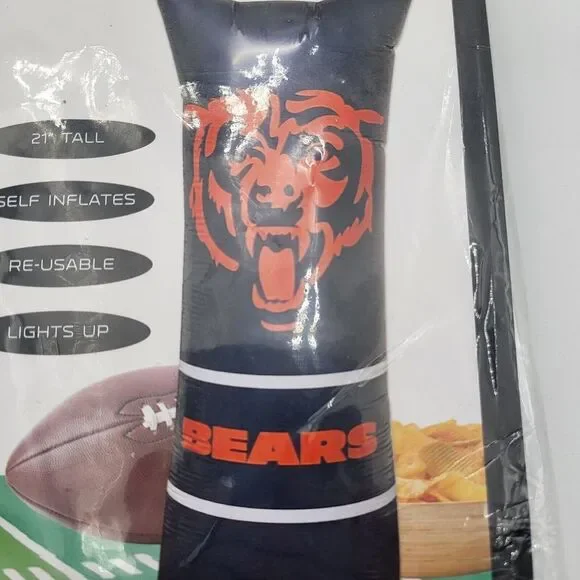 Chicago Bears Table Top Inflatable 21" Self Inflates Re-Usable Lights Up - Picture 3 of 7